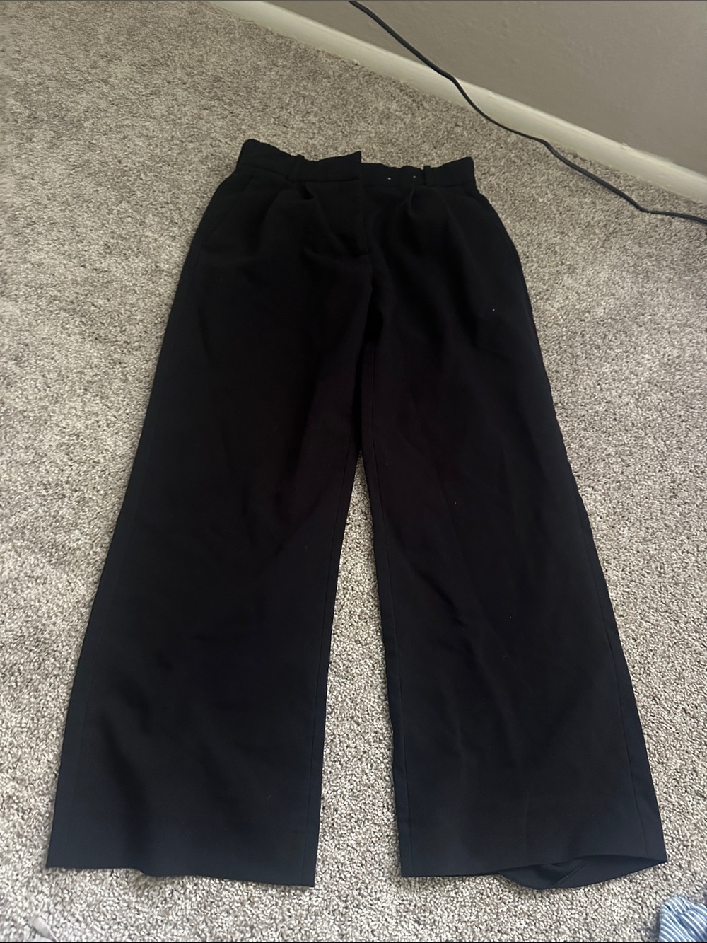 Abercrombie & Fitch Black Wide-Leg Trousers